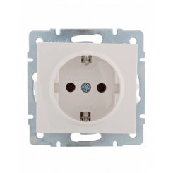 Розетка RAIN с/з керамика белая механизм Розетка RAIN с/з керамика белая механизм