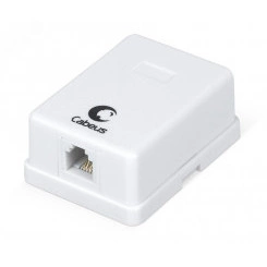 Розетка телефонная RJ-12(6P4C), одинарная, внешняя, белая Розетка телефонная RJ-12(6P4C), одинарная, внешняя, белая