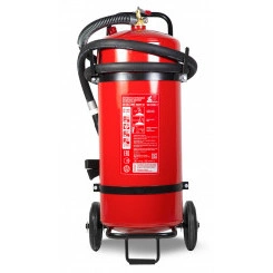 Огнетушитель порошковый ОП-50(з) МИГ Е (15А, 233В-3, С, Е) на тележке с перекрывным стволом, повышенная огнетушащая способность Огнетушитель порошковый ОП-50(з) МИГ Е (15А, 233В-3, С, Е) на тележке с перекрывным стволом, повышенная огнетушащая способность