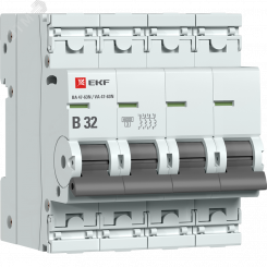 Автоматический выключатель 4P 32А (B) 6кА ВА 47-63N EKF PROxima