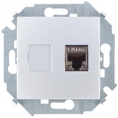 Розетка для передачи данных RJ45 Cat.6A FTP (AMP) цвета алюминий S15