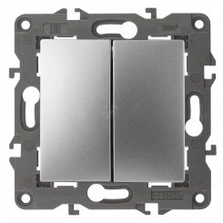 Переключатель двойной, 10АХ-250В, Эра Elegance, алюминий,14-1106-03