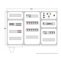 Щит управления электрообогревом DEVIBOX HR 15x2800 D850 (в комплекте с терморегулятором)