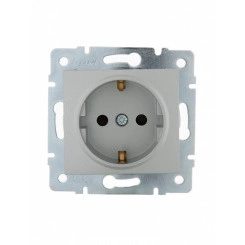 KARINA Розетка с защитой от детей ПБТ матовое серебро (10шт/120шт) KARINA Розетка с защитой от детей ПБТ матовое серебро (10шт/120шт)