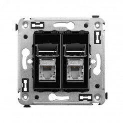 Avanti Розетка RJ-45 в стену, кат.6 двойная экранированная, ''Черный квадрат''