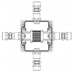 Взрывозащищенная клеммная коробка GRP             TBE-P-03-(6xCBC.2)-1xKA2MHK(A)-1xKA2MHK(B)-1xKA2MH(C)-1xKA2MHK(D)1Ex e
