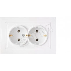 Беларусь Розетка двойная скрытая с заземлением РС16-348 Беларусь Розетка двойная скрытая с заземлением РС16-348