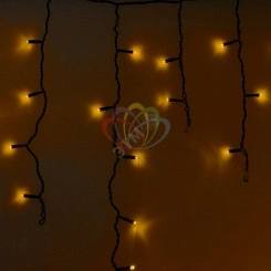 Гирлянда профессиональная Айсикл (бахрома) светодиодный 4.8х0.6м черный провод 220В желтый Гирлянда профессиональная Айсикл (бахрома) светодиодный 4.8х0.6м черный провод 220В желтый