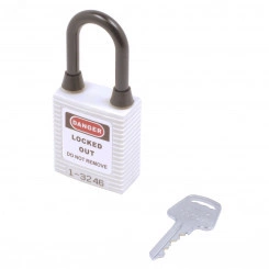 Замок безопасности навесной нейлоновая дужка BD-G16DP White Замок безопасности навесной нейлоновая дужка BD-G16DP White