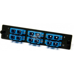 Панель для FO-19B* с 12 LC адаптерами 12 волокон одномод OS1/OS2 120*32 мм адаптеры а синий blue