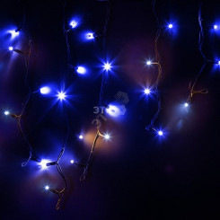 Гирлянда профессиональная Айсикл (бахрома) светодиодный, 4,0 х 0,6 м, с эффектом мерцания, черный провод КАУЧУК, 230 В, диоды синие, NEON-NIGHT