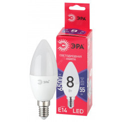 Лампа светодиодная LED B35-8W-865-E14 R  (диод, свеча, 8Вт, хол, E14) (10/100/3500) ЭРА