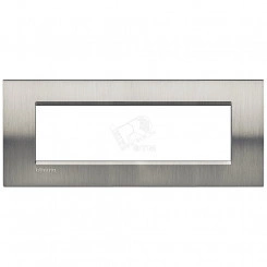 LivingLight Рамка прямоугольная 7 постов Фактурная сталь