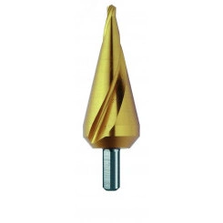Сверло конусное, HSS TiN, d 5-31 мм, спиральная канавка, трехплоскостной хвостовик, CBN шлифовка