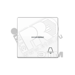 Клавиша для выключателя с окошком для подсветки и символом  звонок   белая