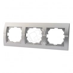 DERIY Рамка 3-ая горизонтальная Серебристый металлик