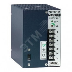 Блок питания промышленный. DC24V, 10A(240W). Диапазон входных напряжений AC115, 230V. КПД 82%. Блок питания промышленный. DC24V, 10A(240W). Диапазон входных напряжений AC115, 230V. КПД 82%.