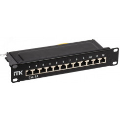 Патч-панель ITK 1U кат.6A STP 12 портов 10дюйм Dual IDC