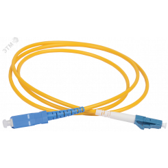 Шнур оптический коммутационный переходной (патч-корд) для одномодового кабеля (SM) 9/125 (OS2) LC/UPC-SC/UPC одинарного исполнения (Simplex) LSZH 1м
