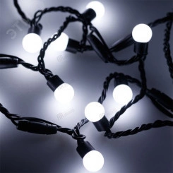 Гирлянда светодиодная декоративная ARD-BALL-CLASSIC-D17.5-10000-BLACK-100LED WHITE (230V, 7W) (ARDCL, IP65)