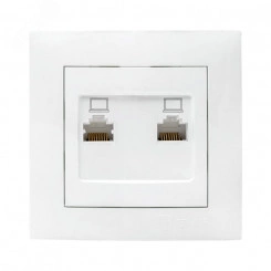 Валенсия розетка компьютерная RJ-45 2-местная белая EKF PROxima