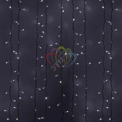 Гирлянда Светодиодный Дождь 2х1.5м эффект мерцания белый провод 220В белый