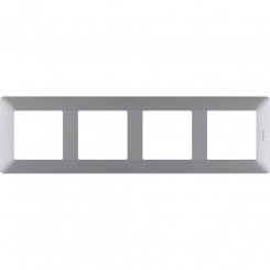 Valena LIFE Рамка 4 поста алюминий универсальная