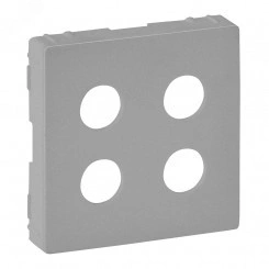 Valena LIFE Лицевая панель для аудиорозетки банан двойной Алюминий