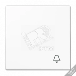 Клавиша для  выключателя с символом  звонок   светло-серая