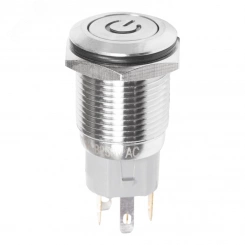 Кнопка антивандальная ?16 250В Б/Фикс (5с) OFF-(ON) / ON-(OFF) плоская подсв/красная POWER REXANT Кнопка антивандальная ?16 250В Б/Фикс (5с) OFF-(ON) / ON-(OFF) плоская подсв/красная POWER REXANT