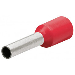 Гильзы контактные с пластиковым изолятором красные 10мм2 (AWG 7) L=28мм 100шт