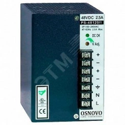 Блок питания промышленный. DC24V, 5A(120W). Диапазон входных напряжений AC100-240V. КПД 81%. Блок питания промышленный. DC24V, 5A(120W). Диапазон входных напряжений AC100-240V. КПД 81%.