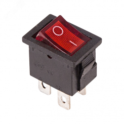Выключатель клавишный 250V 6А (4с) ON-OFF красный  с подсветкой  Mini  (RWB-207, SC-768)  REXANT (в упак. 1шт.)