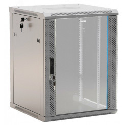 Шкаф TWB-0666-GP-RAL7035 настенный 19-дюймовый (19''), 6U, 367x600х600мм, стекля