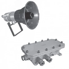 Оповещатель пожарный речевой взрывозащищенный СПИКЕР-12-2-10,0+10,0-К Пожар, персоналу срочно покинуть помещение