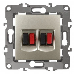 Розетка аудио двойная, Эра12, шампань, 12-3112-04