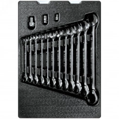 Набор трещоточных комбинированных ключей, ложемент, 15 предметов Набор трещоточных комбинированных ключей, ложемент, 15 предметов