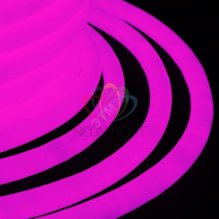 Неон профессиональный светодиодный гибкий 360 постоянное свечение розовый 220В (бухта 50м)