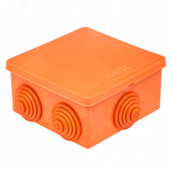Коробка распределительная 70х70х40 (6 муфт д26), IP54, ОП, оранжевый, негорючая, ПВ-0