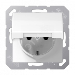 SCHUKO-розетка с откидной крышкой и защитой от детей,белая SCHUKO-розетка с откидной крышкой и защитой от детей,белая
