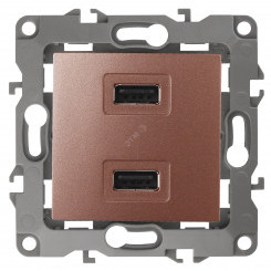 Устройство зарядное USB, 5В-2100мА, Эра12, медь, 12-4110-14