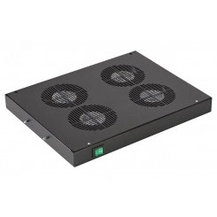 Модуль вентиляторный 4 вентилятора с термодатчиком 35С чёрный