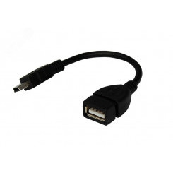 Кабель USB OTG mini USB на USB Кабель 0.15 м черный