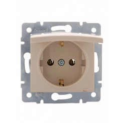 KARINA Розетка с/з с крышкой ПБТ крем (10шт/120шт) KARINA Розетка с/з с крышкой ПБТ крем (10шт/120шт)