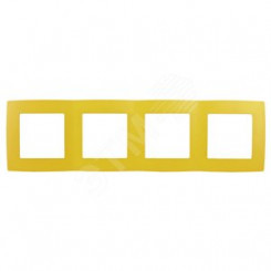 Рамка на 4 поста, Эра12, жёлтый, 12-5004-21