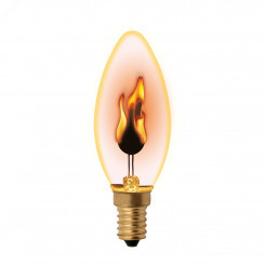 Лампа LED декоративная светодиодная, форма свеча, IL-N-C35-3/RED-FLAME/E14 /CL TM UNIEL, прозрачная