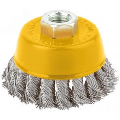 Кордщетка-чашка гайка М14 витая проволока нержавеющая сталь 125 мм