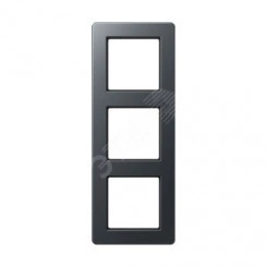 Рамка 3-я для горизонтальной/вертикальной установки Серия- AFlow Материал- термопласт. Цвет- матовый антрацит Рамка 3-я для горизонтальной/вертикальной установки Серия- AFlow Материал- термопласт. Цвет- матовый антрацит