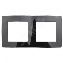 Рамка на 2 поста, Эра12, чёрный, 12-5002-06 Рамка на 2 поста, Эра12, чёрный, 12-5002-06