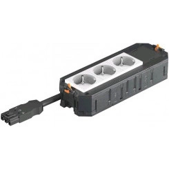 Рамка 4-модульная с розетками 3 белые, 1 заглушка 45х45, 250 V, 16 A, 2P+E, штекер WINSTA MIDI